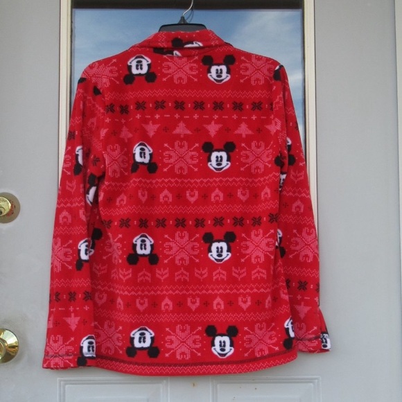 Relist12/21 NWOT Disney Mickey mouse fleece PJ set pant & button down top size M - Picture 6 of 13